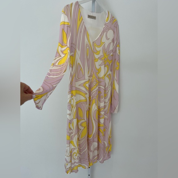 EMILIO PUCCI LAVENDER YELLOW VISCOSE DRESS MODEL 1EJH25 SIZE IT 40 / US 6 - Picture 7 of 17
